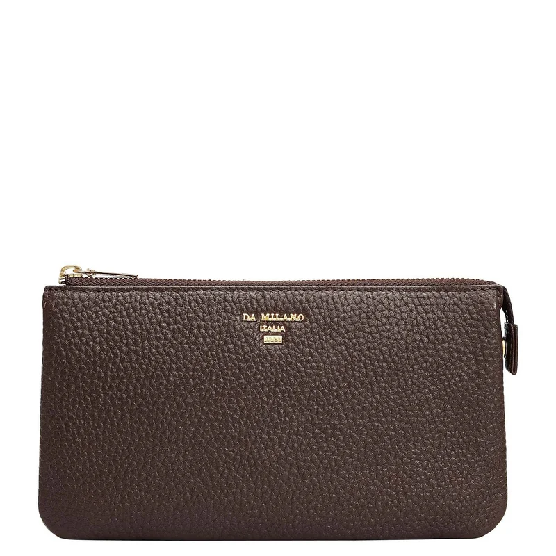 Da Milano Wax Leather Multi Pouch - Chocolate